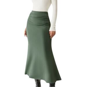 NWT OGL Moss Green Mermaid Maxi Skirt Pull On Women’s Size Medium Petite